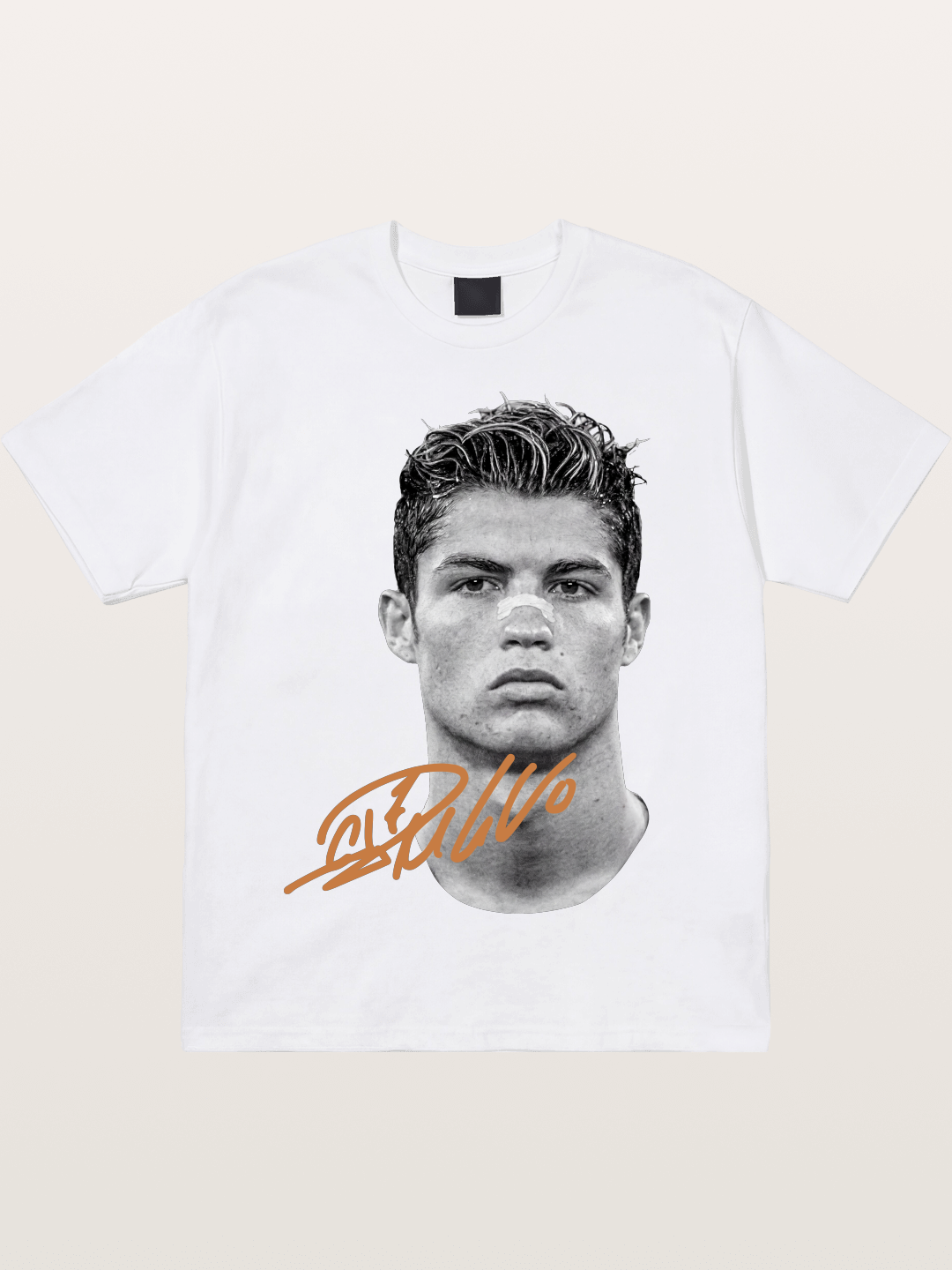Cristiano Ronaldo Black White Portrait Cotton T-shirt