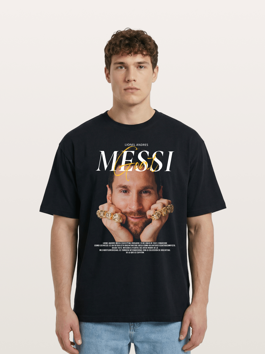 Messi GOAT Champion Rings Cotton T-shirt