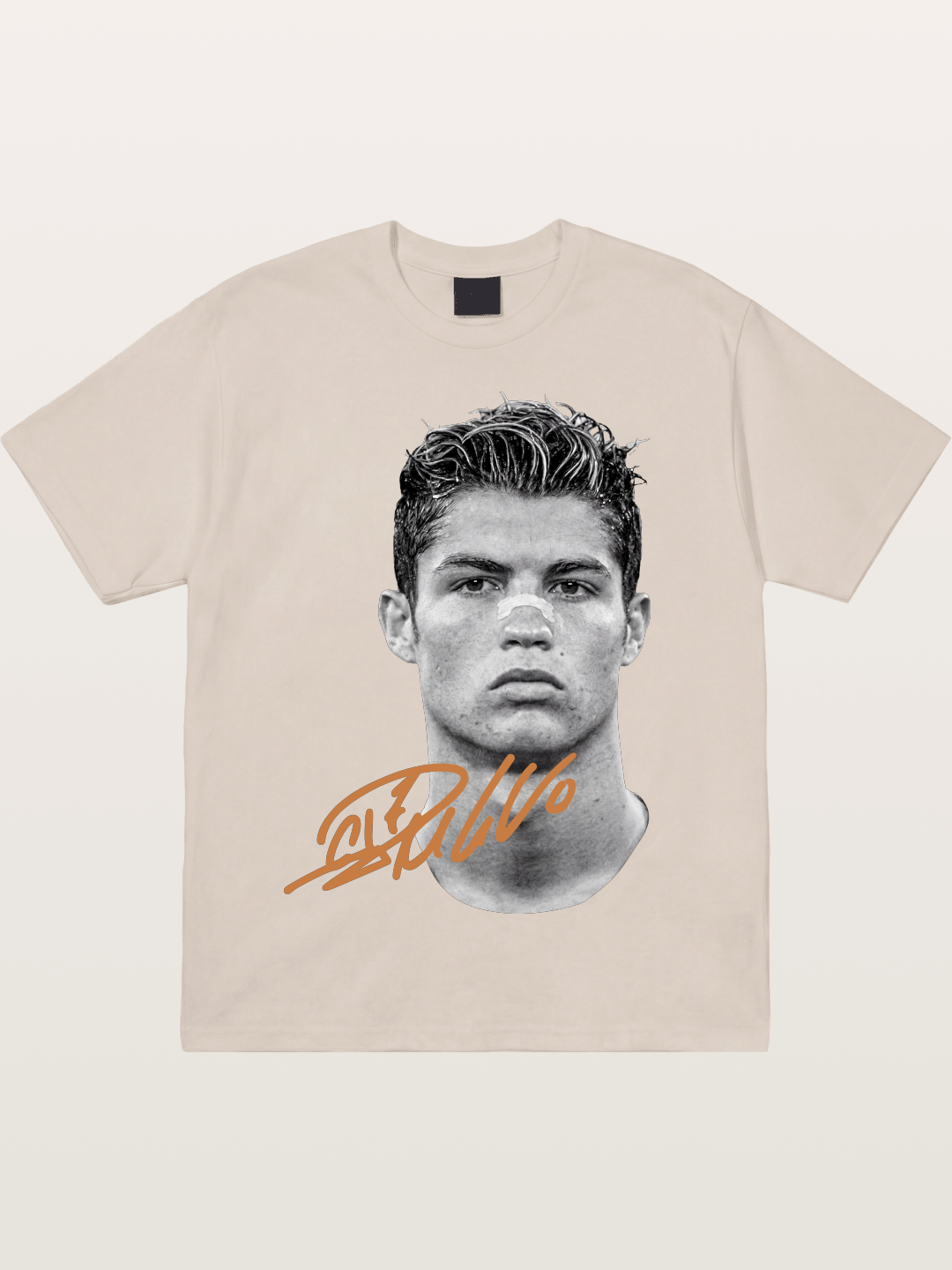 Cristiano Ronaldo Black White Portrait Cotton T-shirt