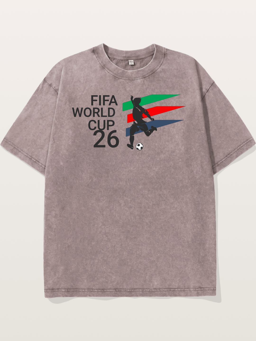 2026 WC Soccer Player Color Stripes Washed T-shirt