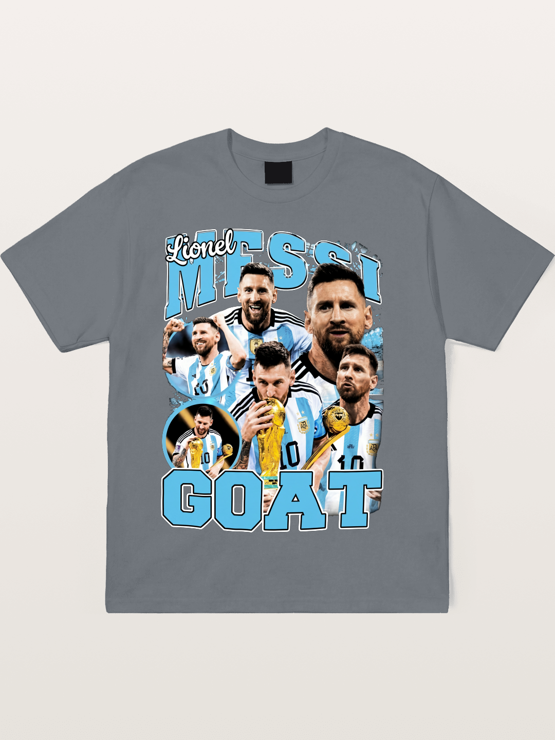 Lionel Messi GOAT Argentina Collage Cotton T-shirt