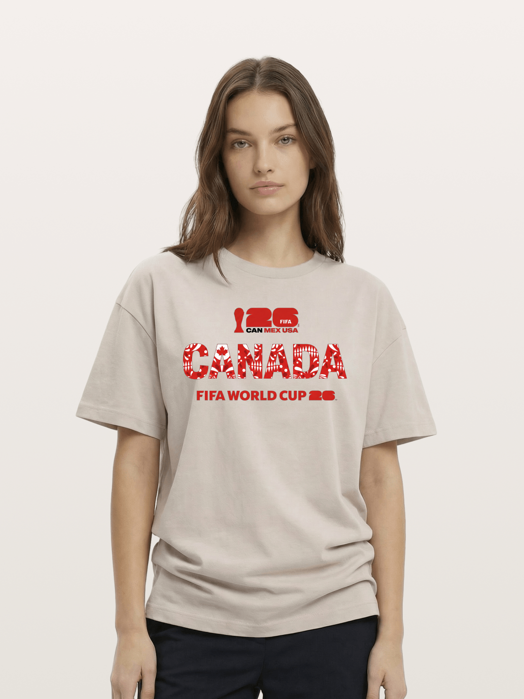 2026 World Cup Canada Floral Print Cotton T-shirt
