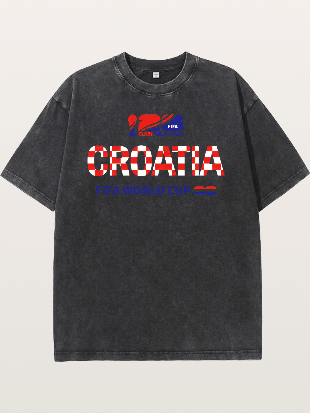 Croatia 2026 World Cup Typo Washed T-shirt