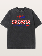 Croatia 2026 World Cup Typo Washed T-shirt