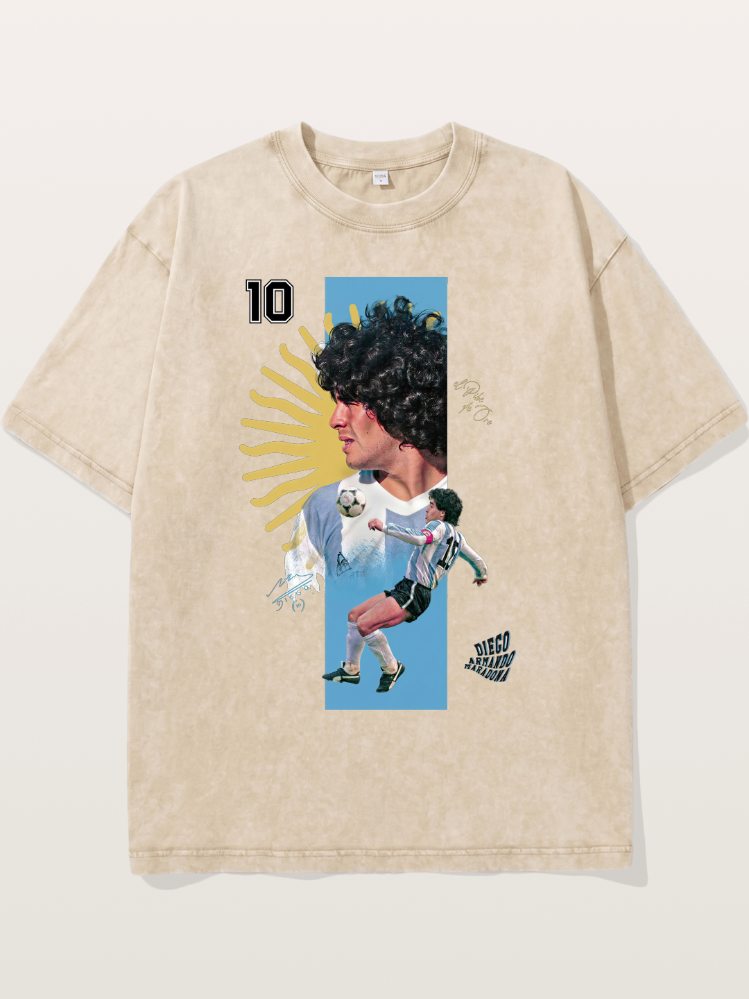Maradona Argentina WC Print Washed T-shirt