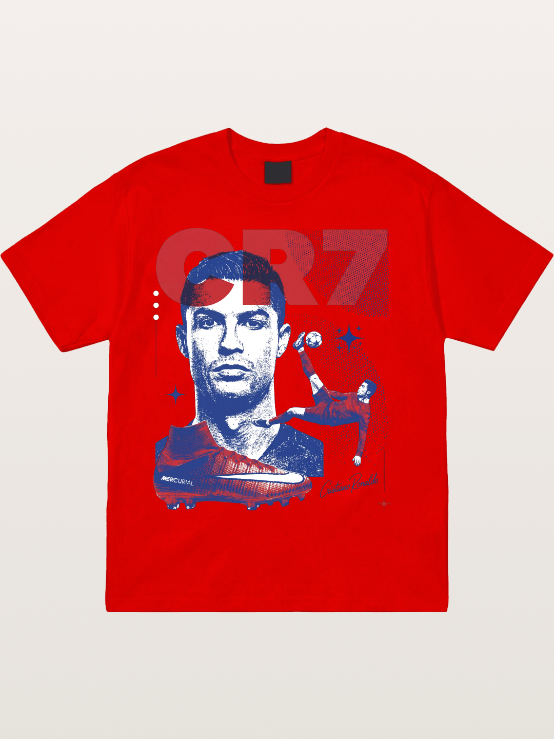 CR7 Retro Halftone Print Cotton T-shirt