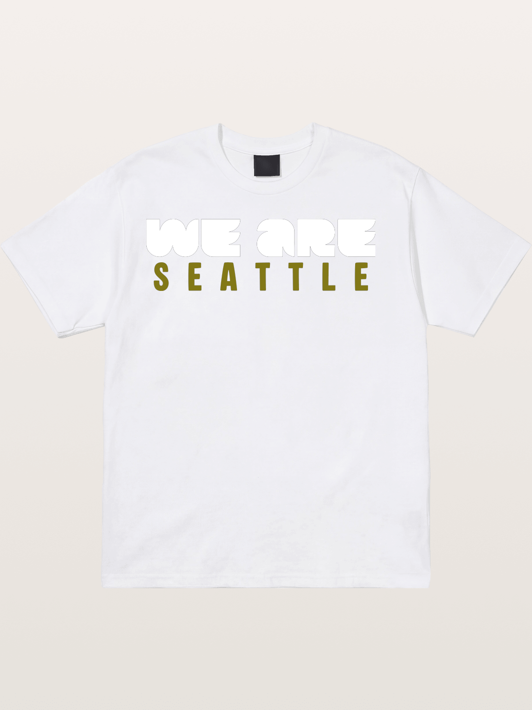 Seattle Olive Green Typography Cotton T-shirt