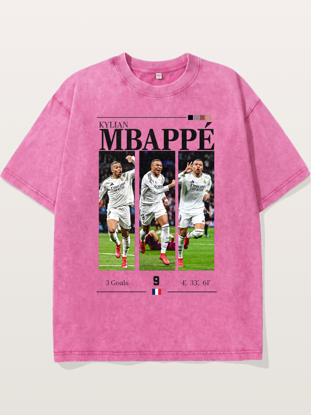 Mbappe Match Moment Collage Washed T-shirt