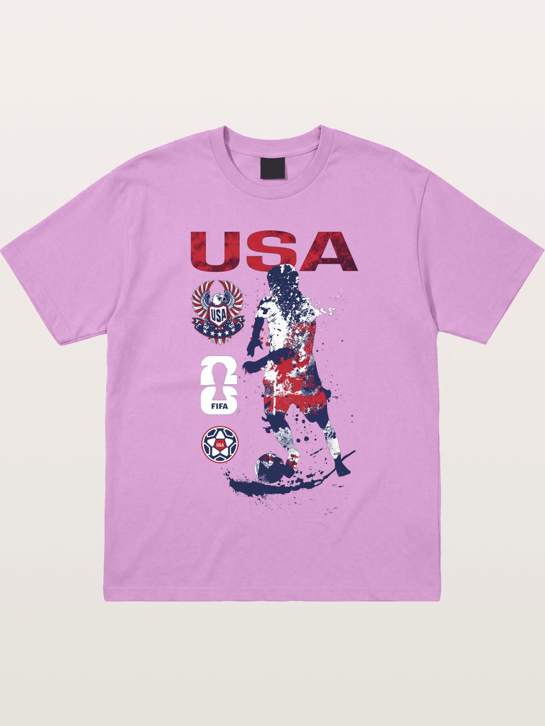 USA WC 2026 Splatter Soccer Player Gildan T-shirt