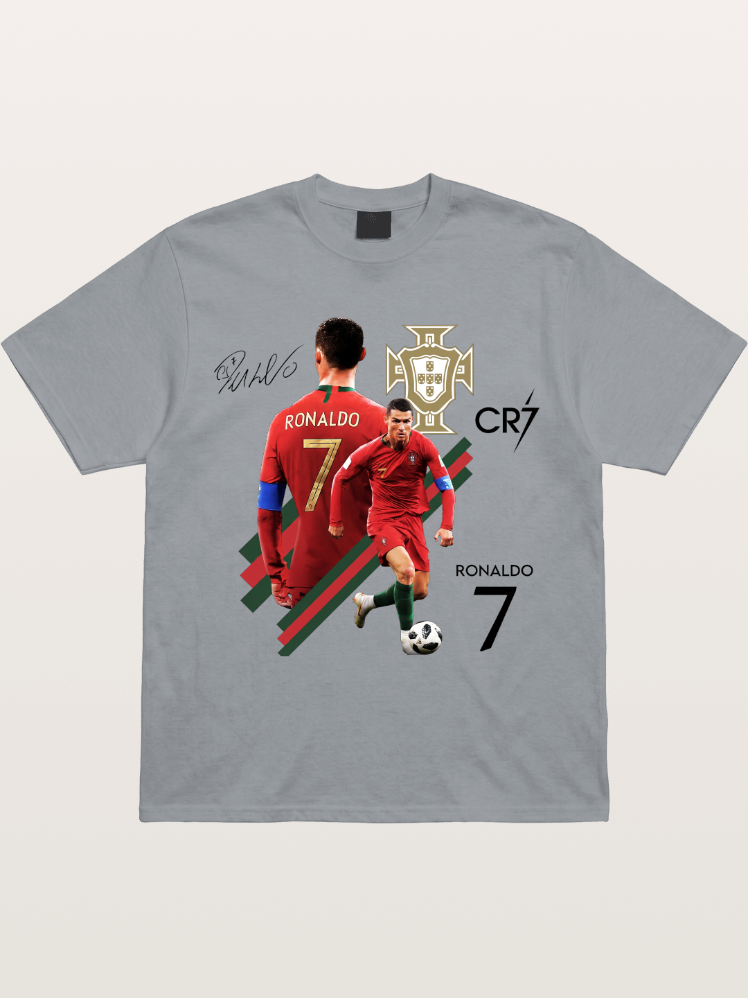 CR7 Portugal Crest Montage Gildan T-shirt
