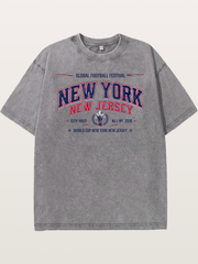 NYC New Jersey 2026 WC Badge Washed T-shirt
