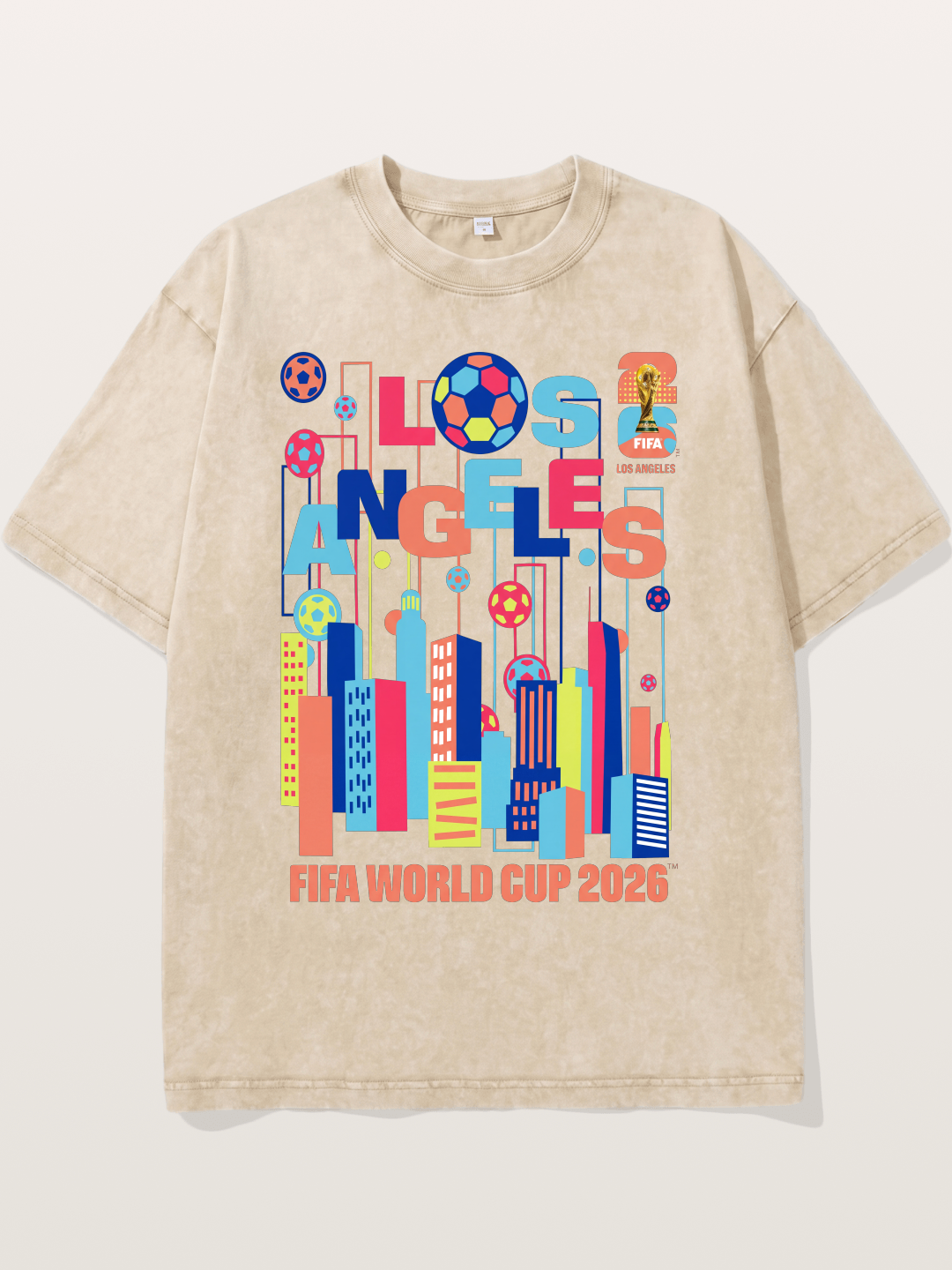 Los Angeles WC 2026 Cityscape Design Washed T-shirt