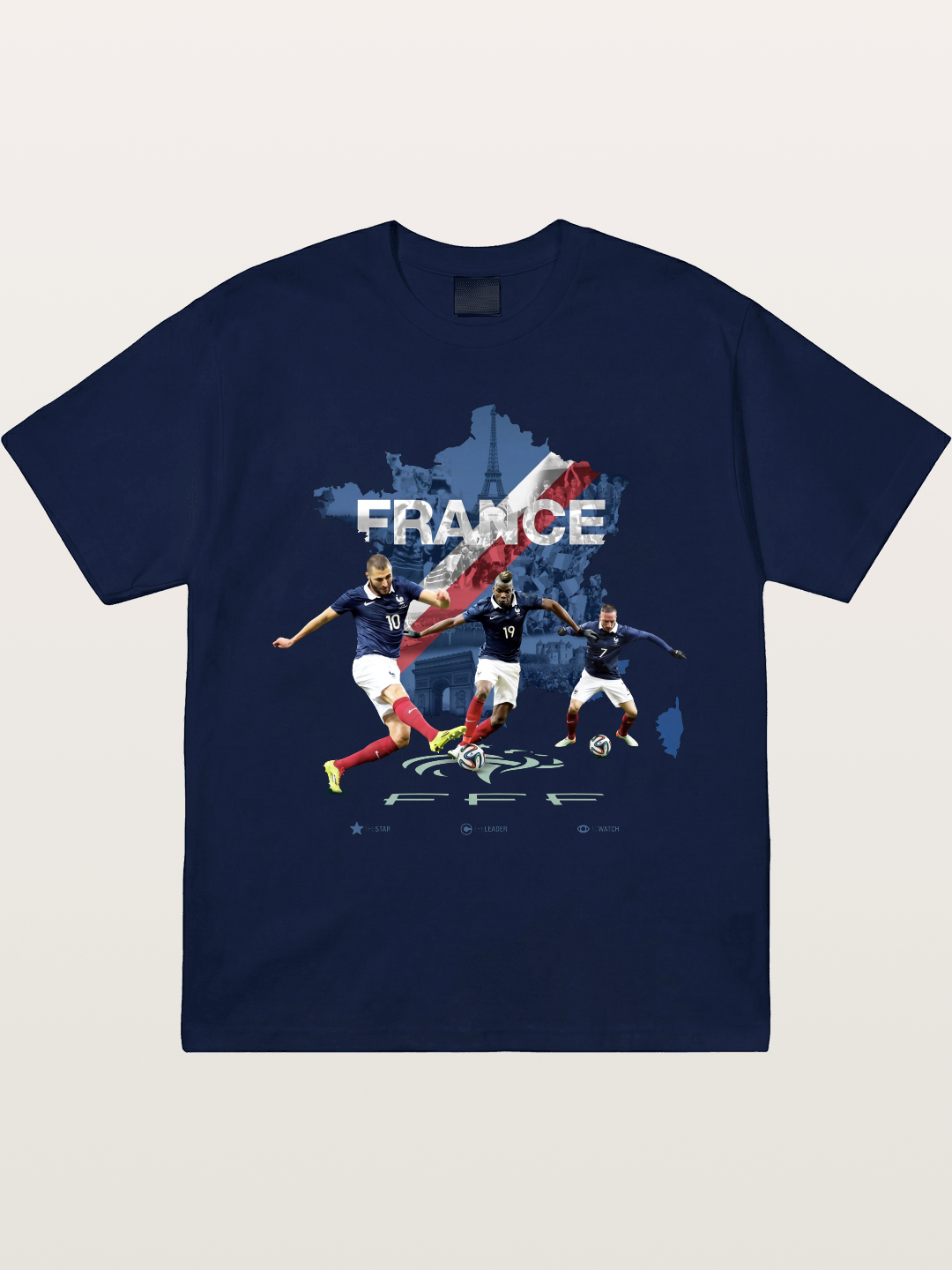 France Football Stars With Map Gildan T-shirt