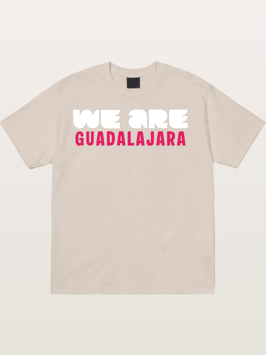 Guadalajara Pink Block Letters Cotton T-shirt