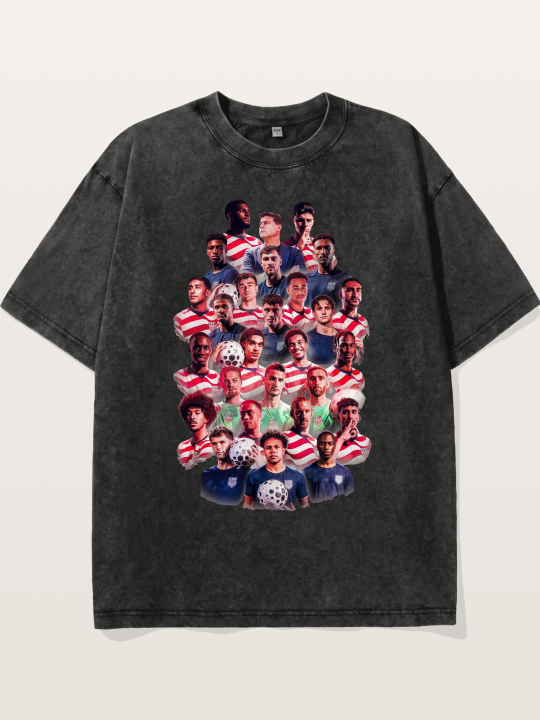USMNT Full Squad Collage Portrait Washed T-shirt