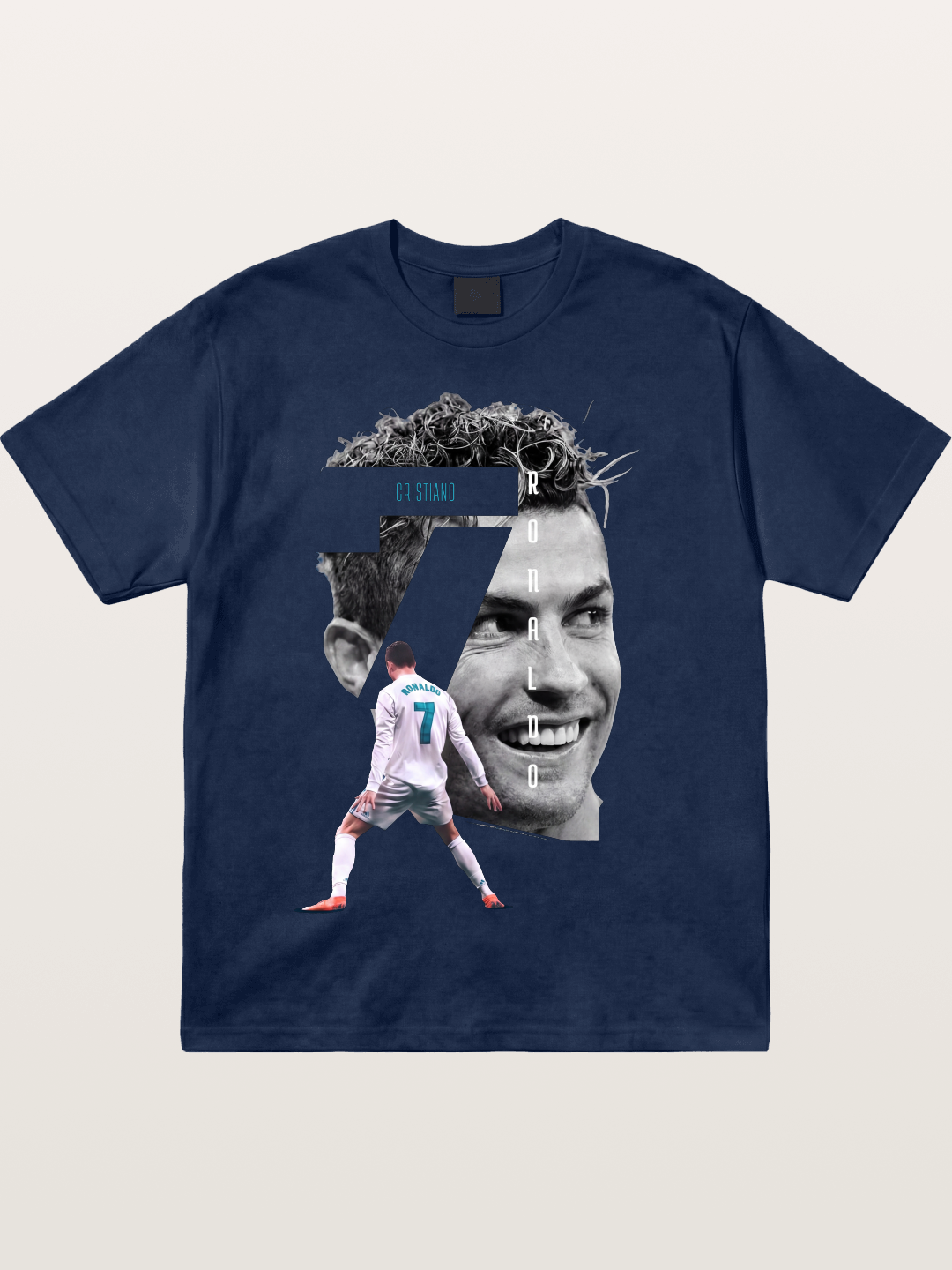 Cristiano Ronaldo 7 Number Montage Cotton T-shirt