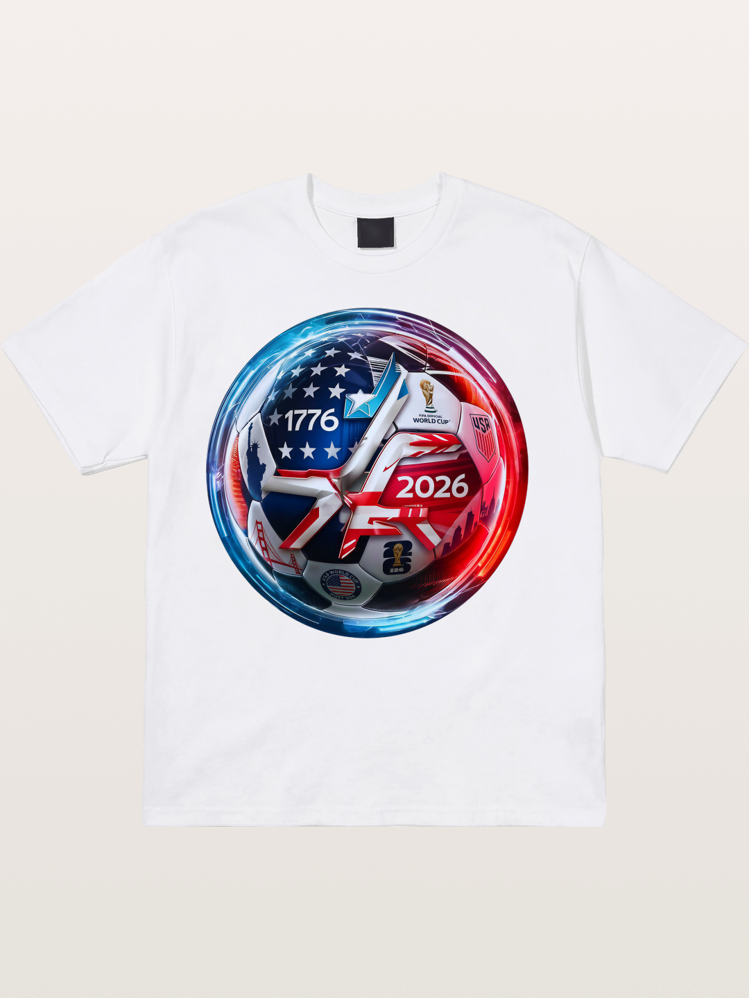 2026 USA Soccer Ball Poster Cotton T-shirt