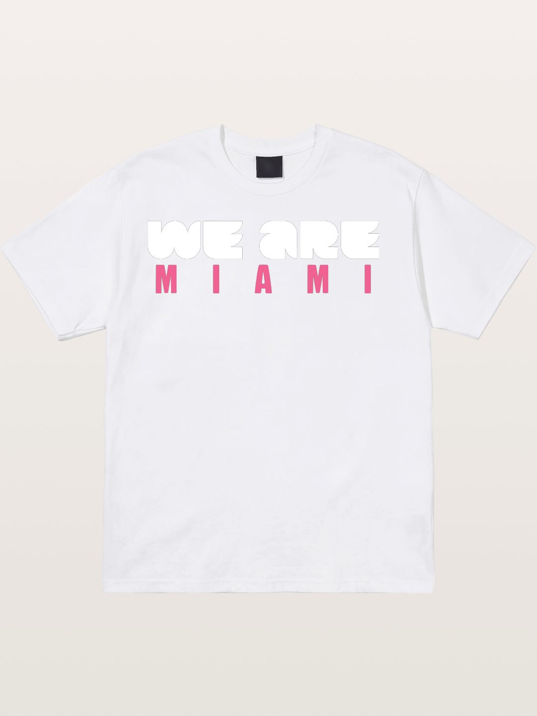 Miami Pink Patterned Letters Cotton T-shirt