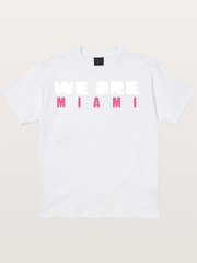 Miami Pink Patterned Letters Cotton T-shirt