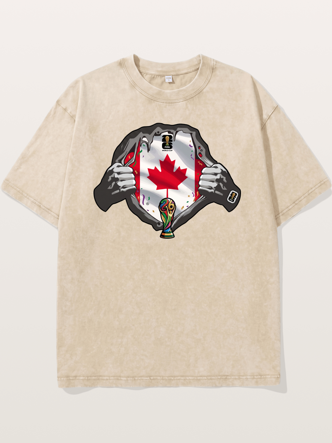 Canada Flag World Cup Poster Washed T-shirt