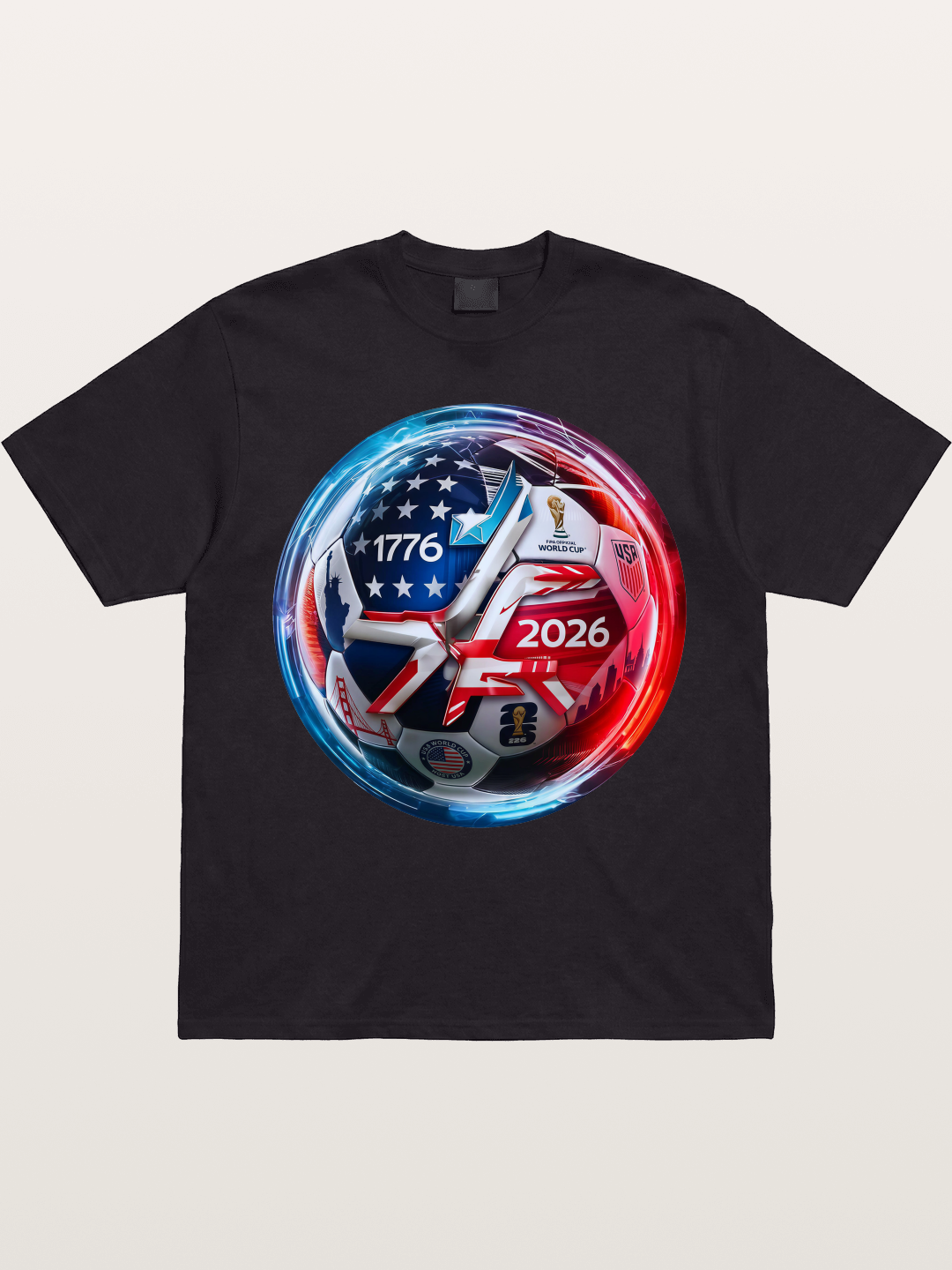 2026 USA Soccer Ball Poster Gildan T-shirt