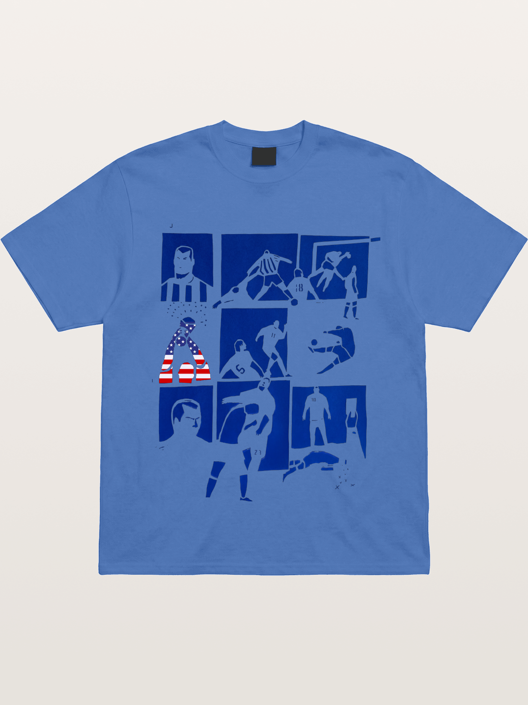 USA Soccer Player Silhouette Grid Gildan T-shirt