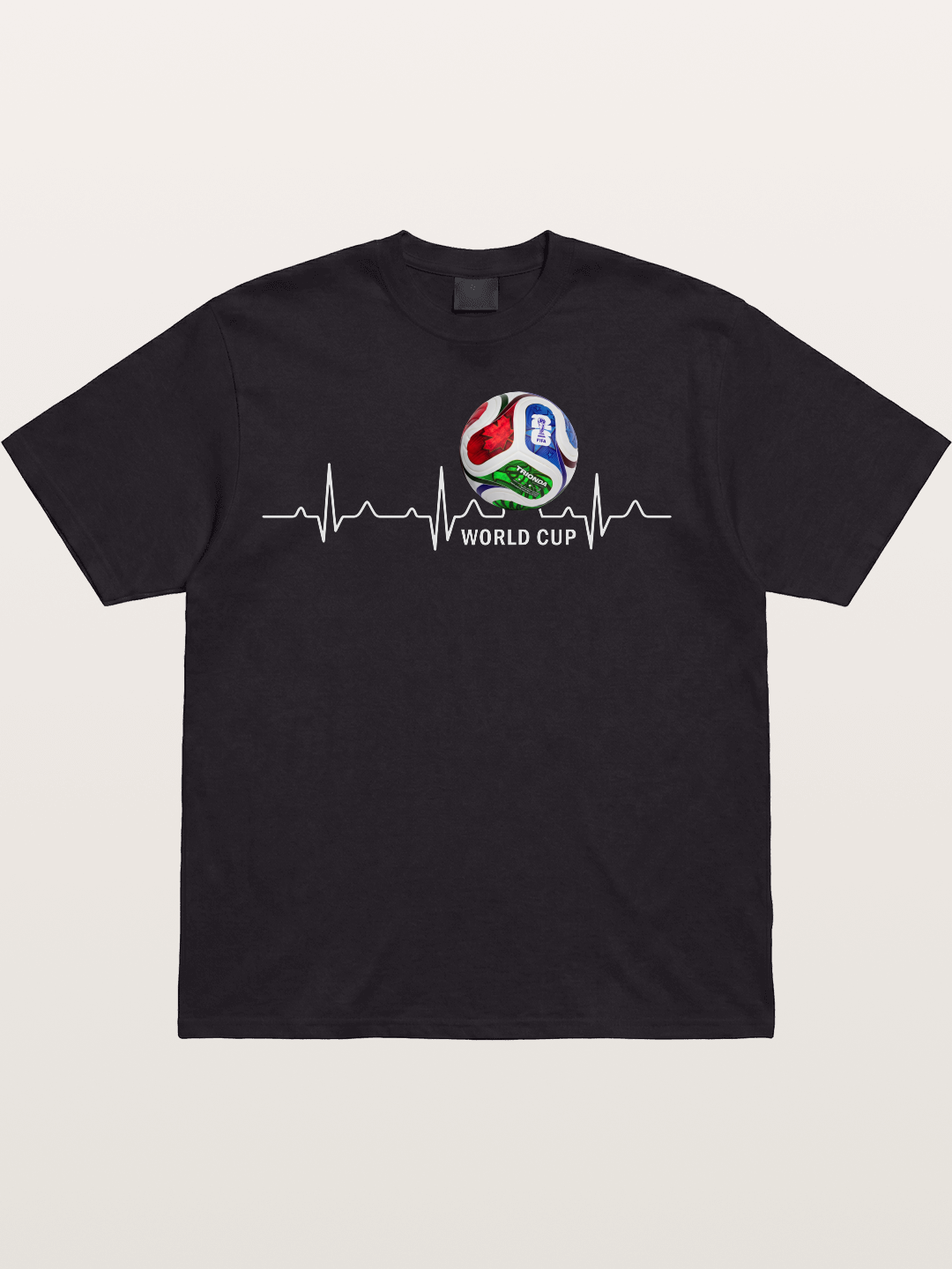 World Cup Soccer Heartbeat Graphic Cotton T-shirt