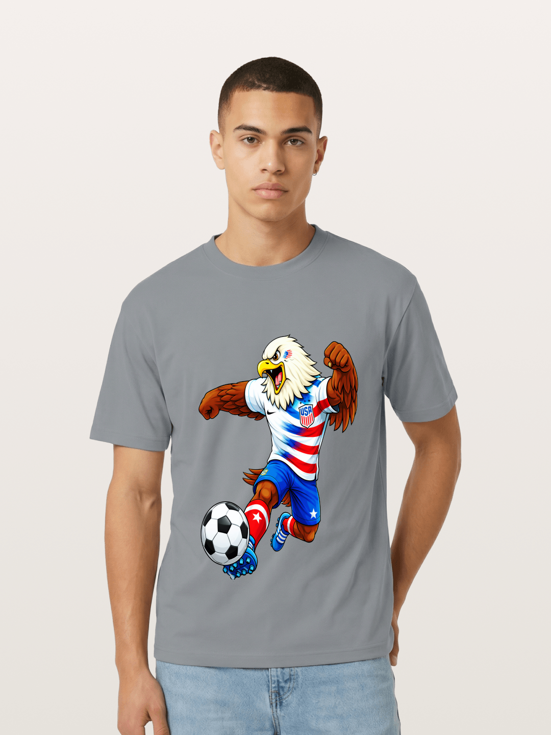 USA Eagle Mascot Soccer Graphic Gildan T-shirt
