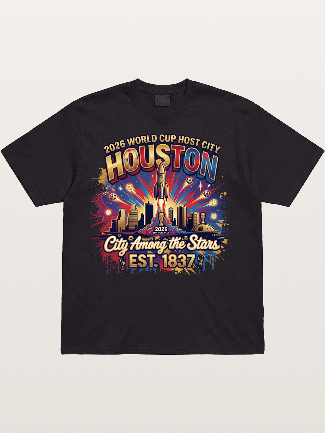 Houston 2026 Host City Art Cotton T-shirt