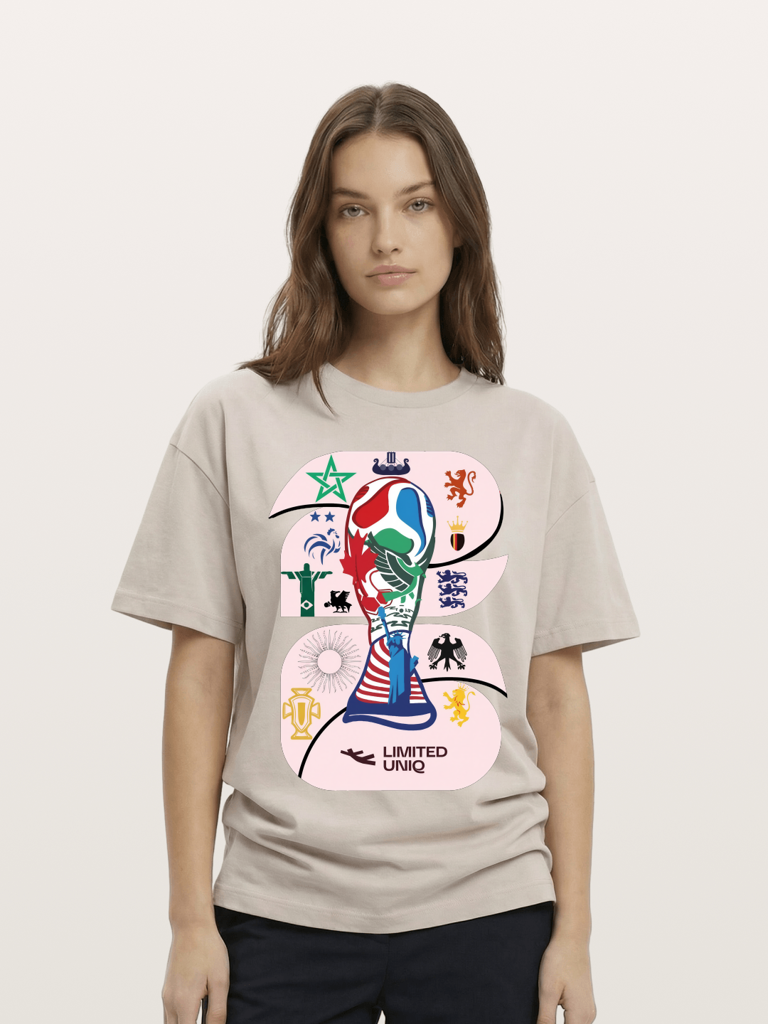 2026 World Cup Trophy Collage Cotton T-shirt