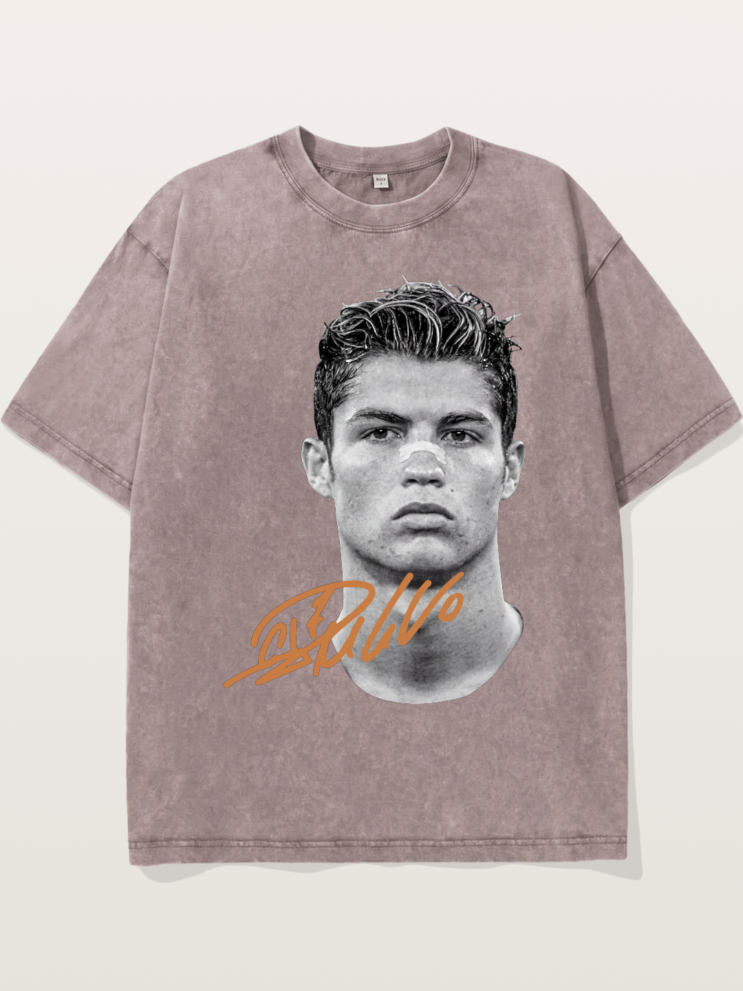 Cristiano Ronaldo Black White Portrait Washed T-shirt