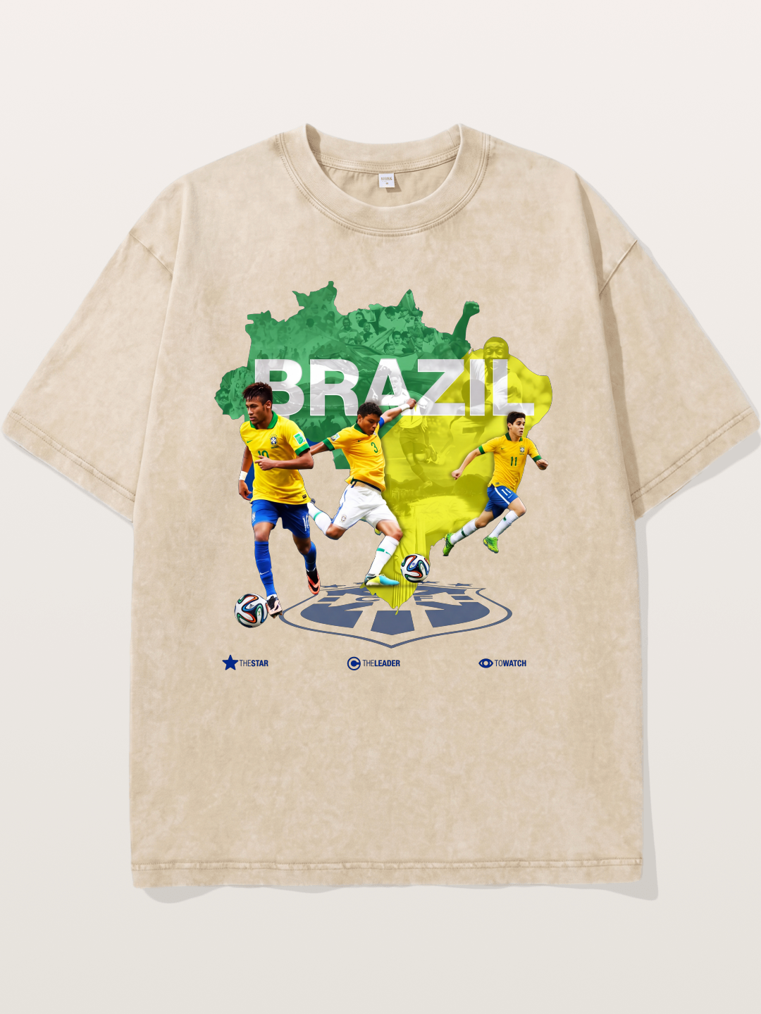 Brazil National Team Stars Collage Washed T-shirt