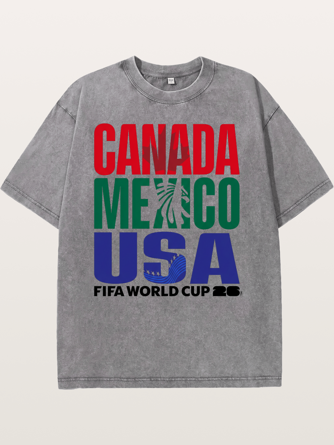 2026 World Cup Host Nations Print Washed T-shirt