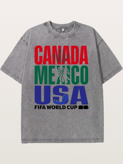 2026 World Cup Host Nations Print Washed T-shirt