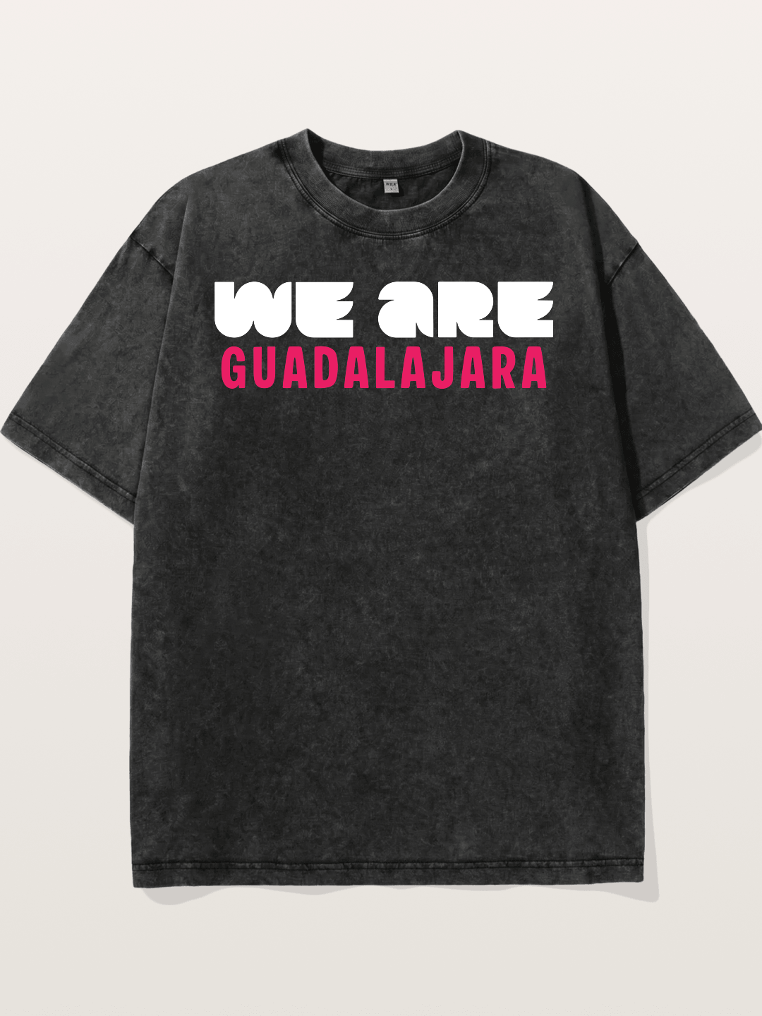 Guadalajara Pink Block Letters Washed T-shirt