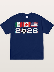 2026 WC USA Mexico Canada Flags Soft-Stay T-shirt