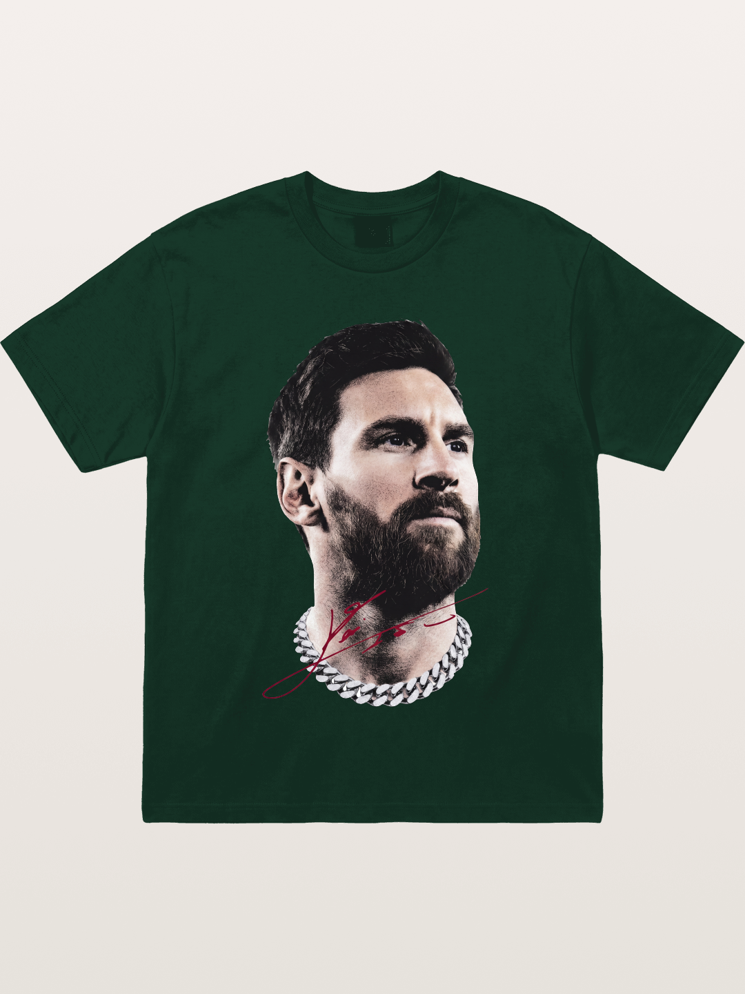 Messi Black White Signature Portrait Gildan T-shirt