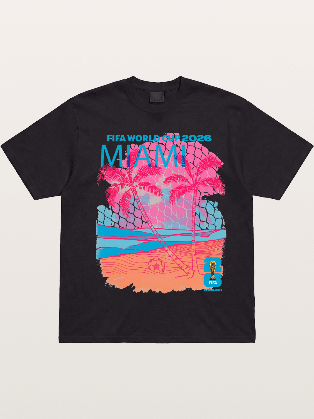 Miami WC 2026 Tropical Sunset Beach Gildan T-shirt