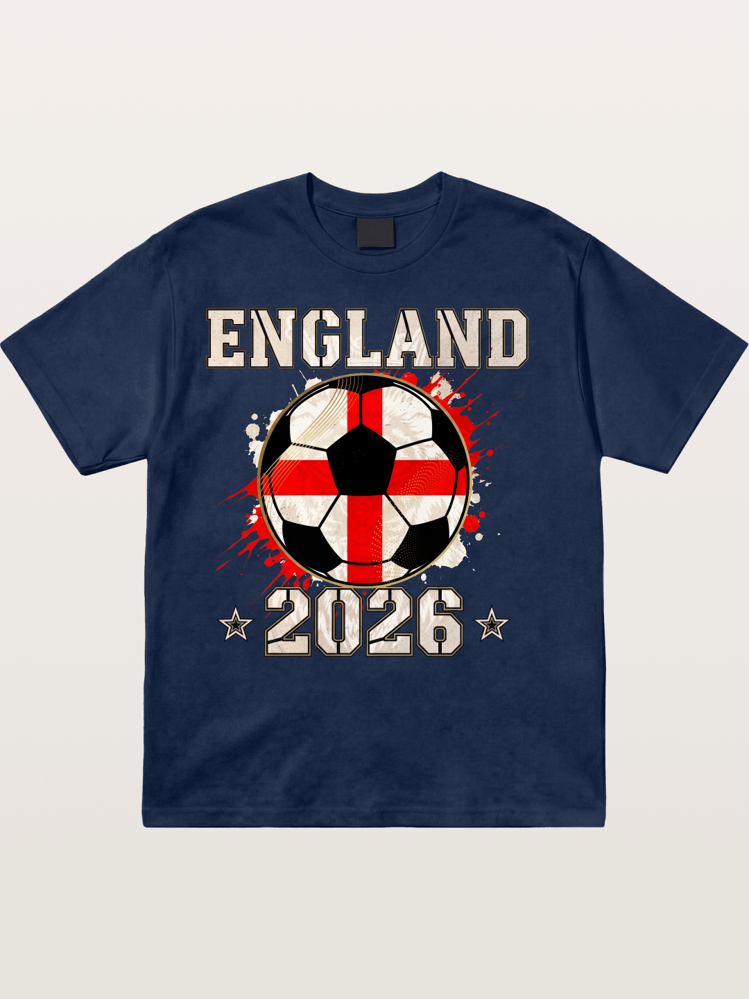 England 2026 Soccer Cross Flag Cotton T-shirt