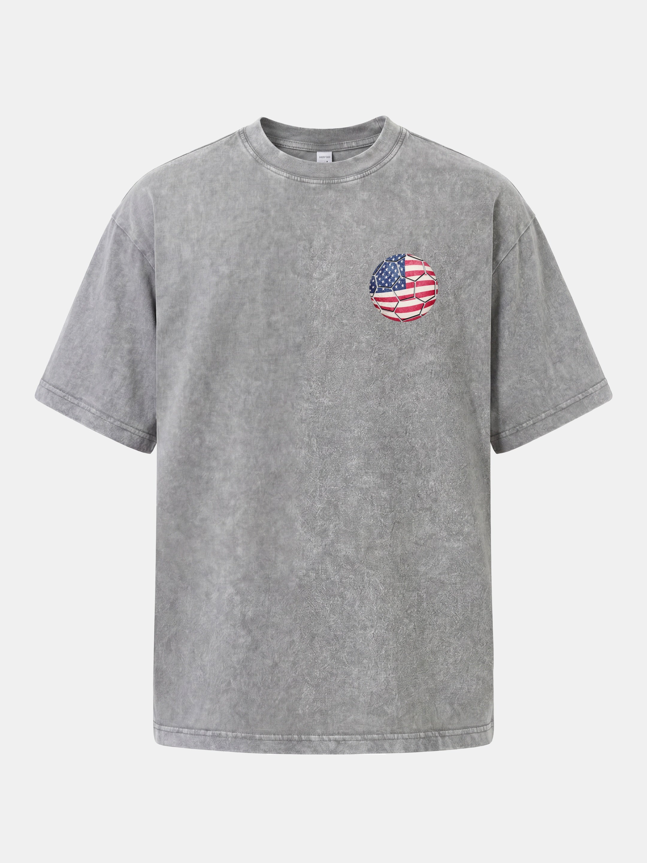 USA Flag Soccer Ball Art Washed T-shirt