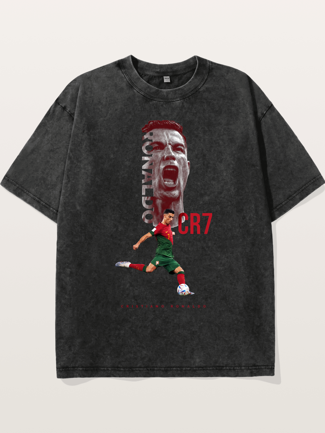 CR7 Portugal Action Print Washed T-shirt