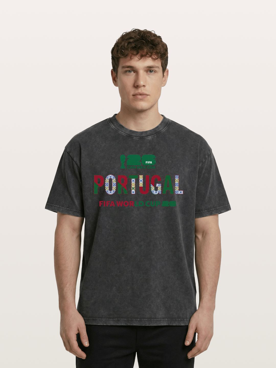Portugal 2026 Pattern Art Washed T-shirt