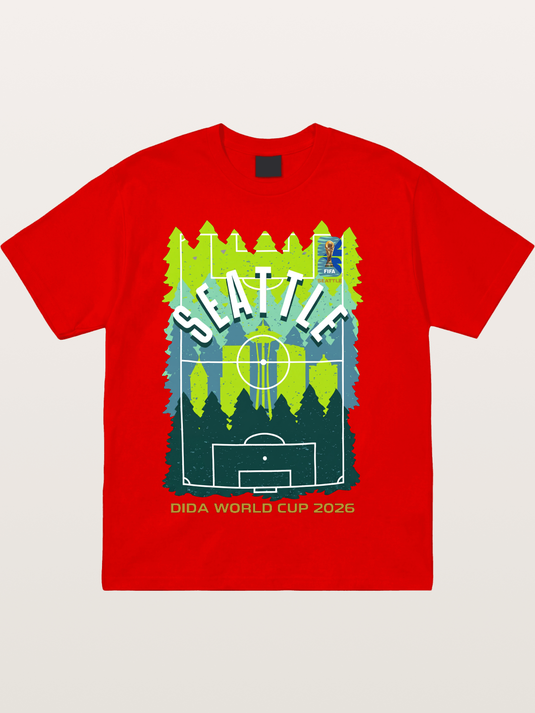 Seattle WC 2026 Forest Soccer Pitch Cotton T-shirt