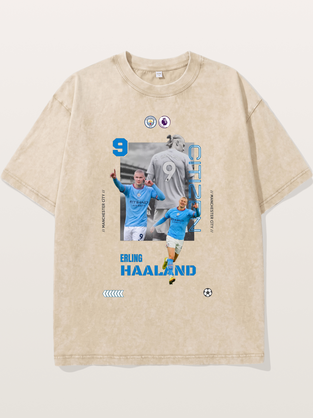 Haaland City Montage Print Washed T-shirt