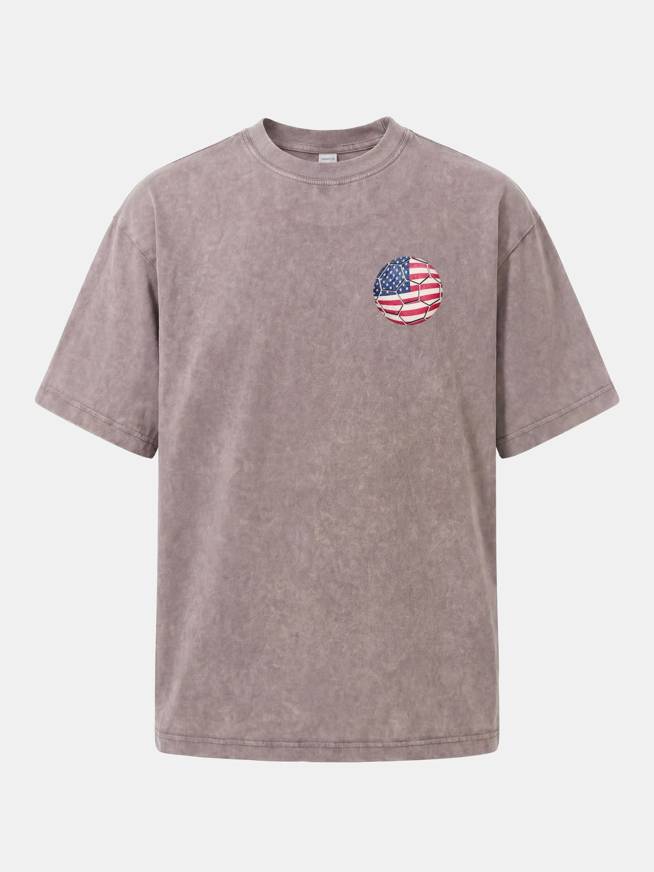 USA Flag Soccer Ball Art Washed T-shirt