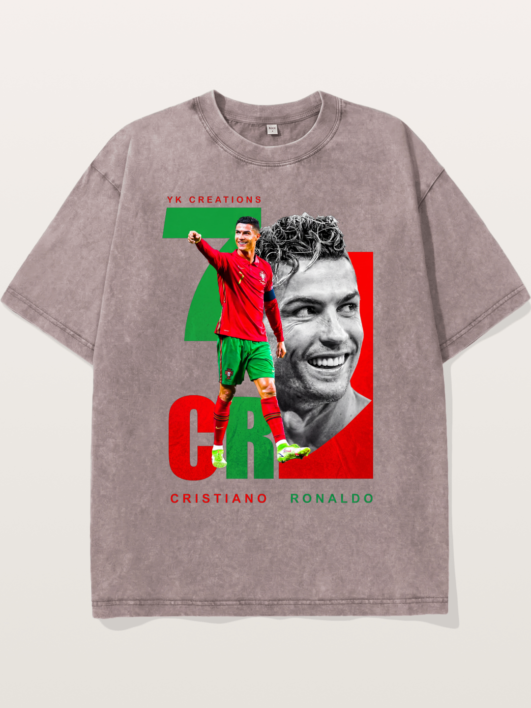Ronaldo Portugal Dual Montage Washed T-shirt