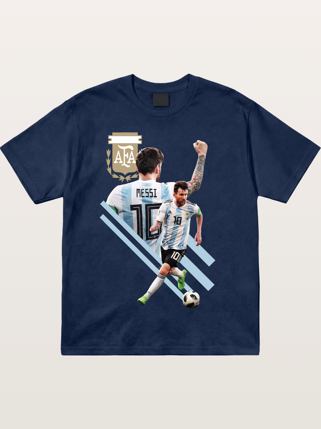 Messi Argentina Layered Art Cotton T-shirt