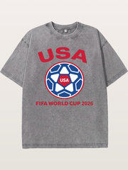 USA WC 2026 Soccer Ball Emblem Washed T-shirt