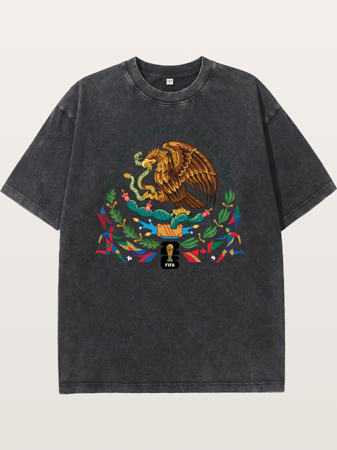 Mexican Eagle World Cup Art Washed T-shirt