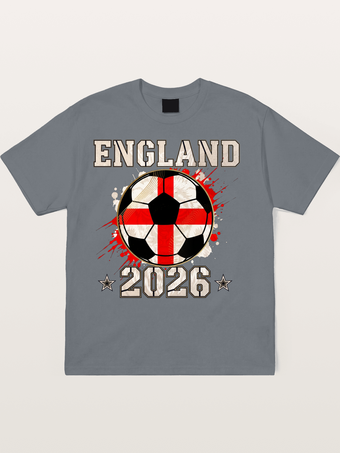 England 2026 Soccer Cross Flag Cotton T-shirt